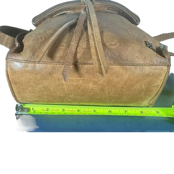 The Sak Embossed Leather Brown Boho Crossbody Bag - Picture 6 of 14